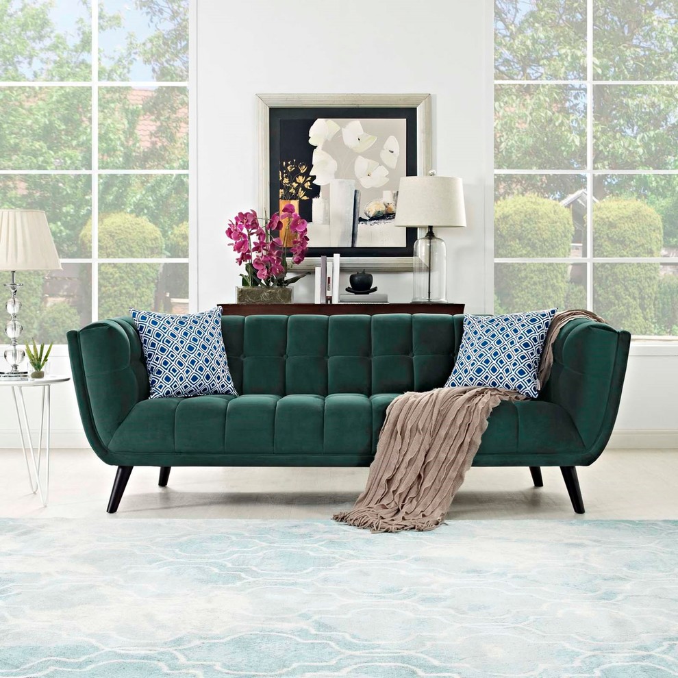 Modern Contemporary Urban Design Living Lounge Room Sofa  Green  Fabric   Midcentury   Sofas   by House Bound  Houzz