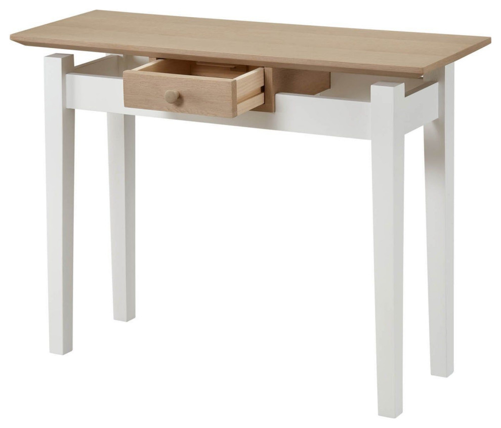 Andrea Console  White/Brown   Transitional   Console Tables   by LH Imports  Houzz