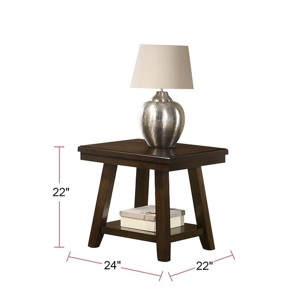 2 Tier Rectangular Wood End Table In Dark Espresso