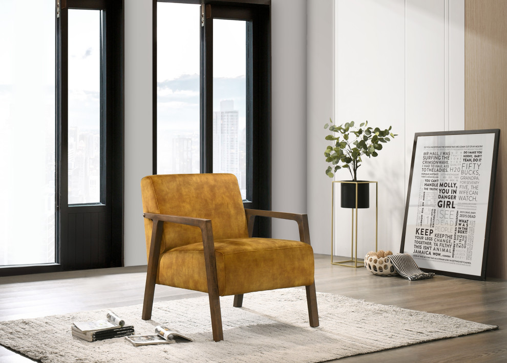 Omax Decor Fletcher Lounge Accent Chair   Midcentury   Armchairs And Accent Chairs   by Omax Decor  Houzz