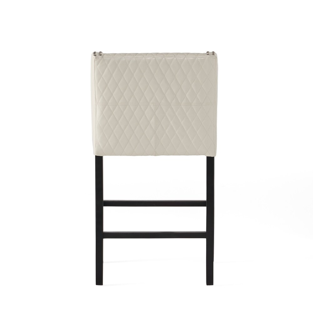 Milano 28 inch Quilted Ivory Bonded Leather 28 inch Barstool by Christopher Knight Home   22\