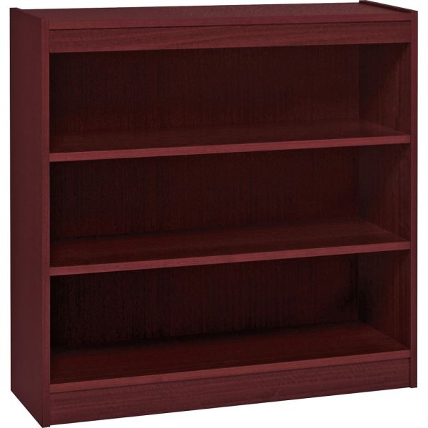 Lorell Panel End 3-Shelf Hardwood Veneer Bookcase