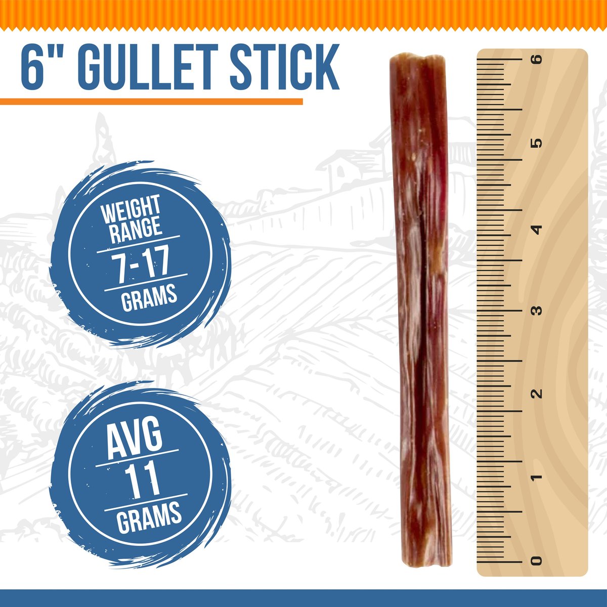 K9warehouse Gullet Sticks 6-inch Beef Flavored Dog Chews， 12 count