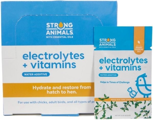 Strong Animals Electrolytes and Vitamins Poultry Water Additive， 6-gm， 30 count