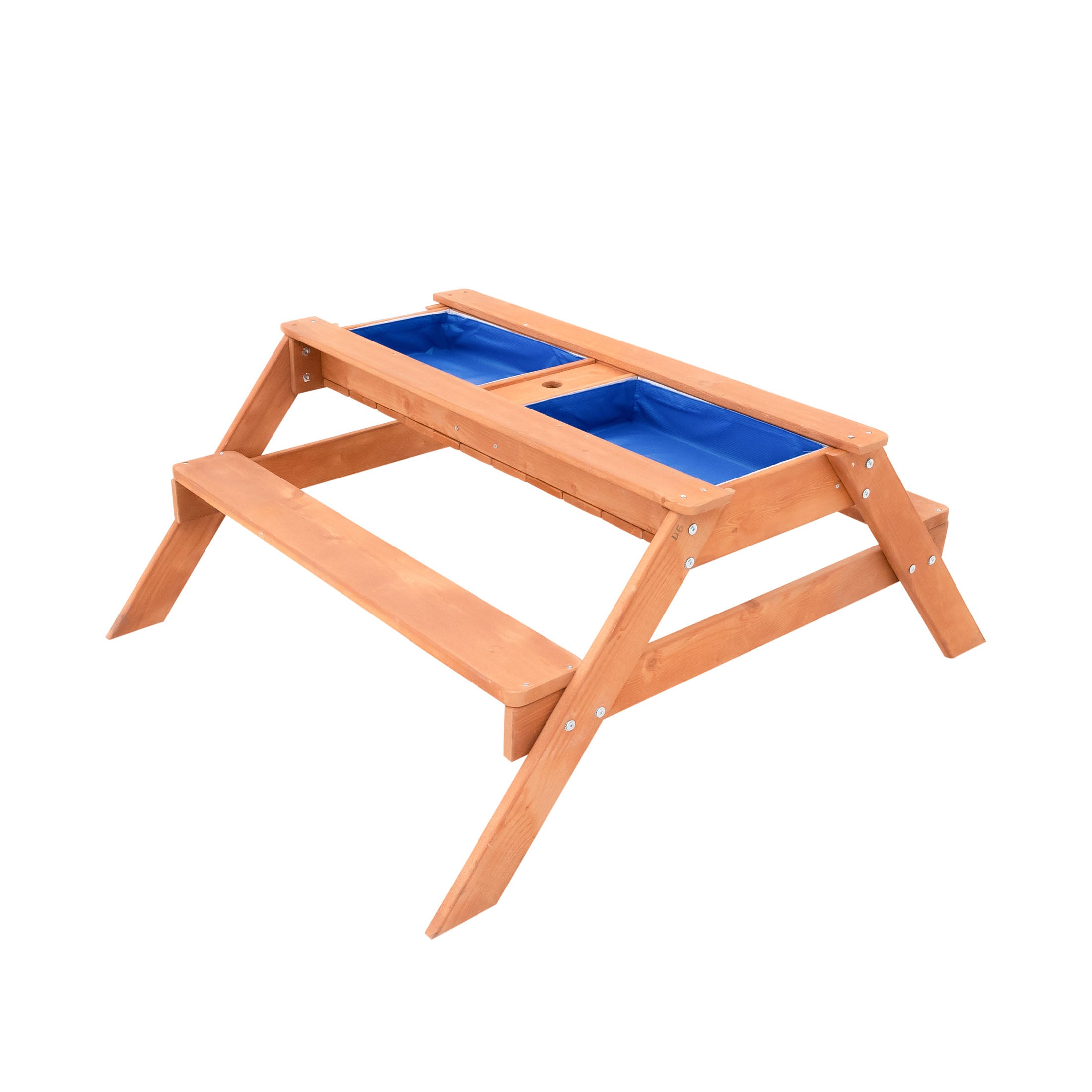 Sportspower Wooden Picnic Table with Sand Play and Water Play and Umbrella Hole (No Umbrella)