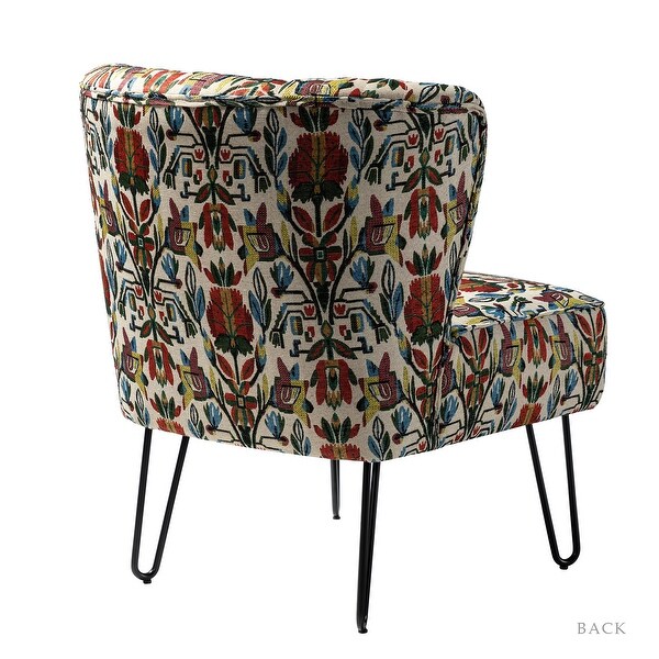 Estebana Contemporary Upholstered Side Chair with Floral Pattern Set of 2 by HULALA HOME