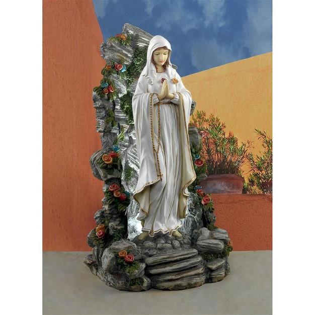 Design Toscano Blessed Virgin Mary Illuminated Garden Grotto Sculpture Multicolored