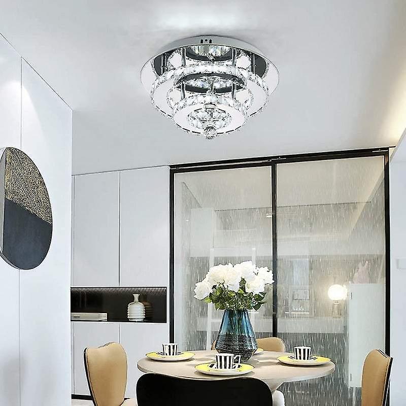 36W Modern LED Crystal Ceiling Light， Crystal Ceiling Lamp for Living Room Dining Room Bathroom Bedroom Kitchen Hallway