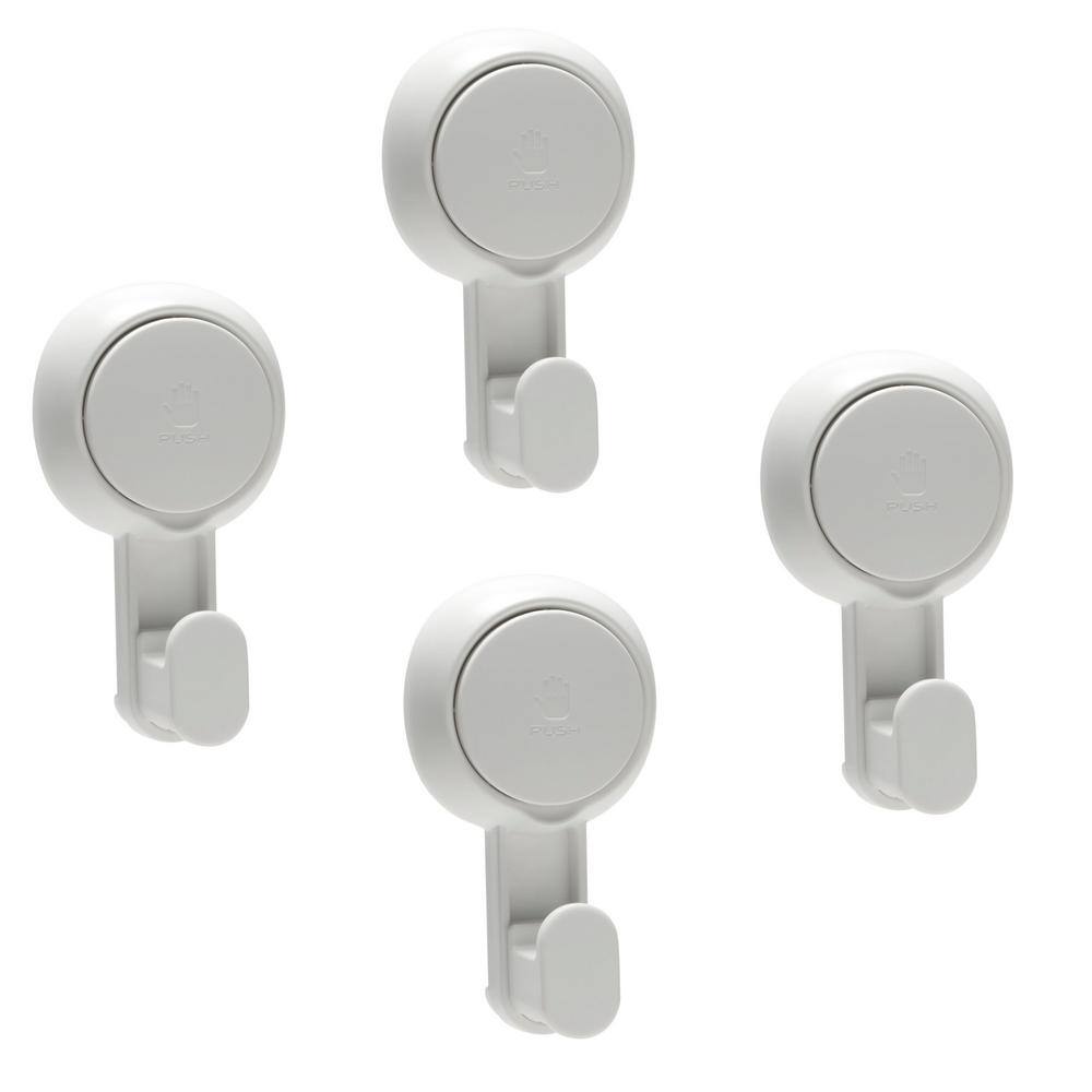 Bath Bliss 4 Pack Gel-Suction Power Hooks 26751-WHT