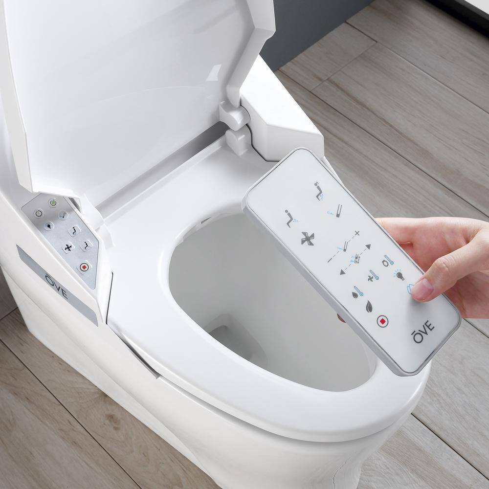 OVE Decors Yosemite 1.27 GPF Single Flush Elongated Smart Toilet and Bidet with Seat in White 15WST-YOSE32-WH