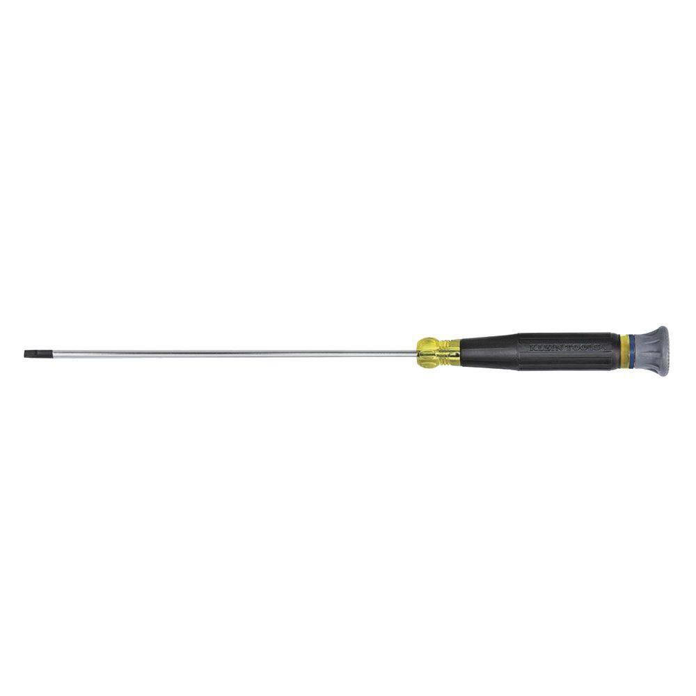 Klein Tools 18 in. Slotted Electronics Screwdriver with 6 in. Shank- Cushion Grip Handle 614-6