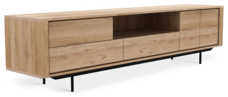 Oiled Oak Media Unit  OROA Shadow   Contemporary   Media Storage   by Oroa   Distinctive Furniture  Houzz