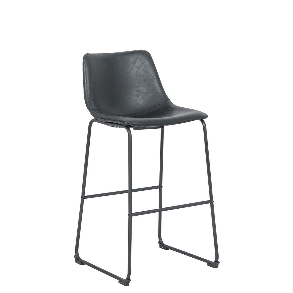 Armless counter stool Black PU.