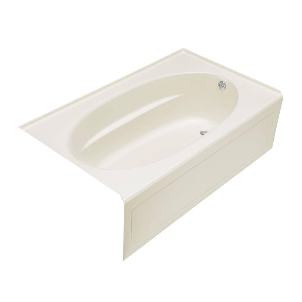 KOHLER Windward 60 in. x 42 in. Soaking Bathtub with Left-Hand Drain in Biscuit K-1113-LA-96