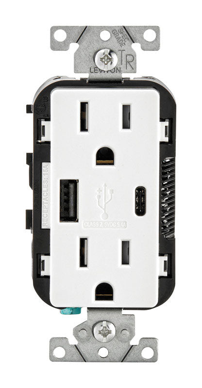 DUPLEX USB OUTLT AC WHT