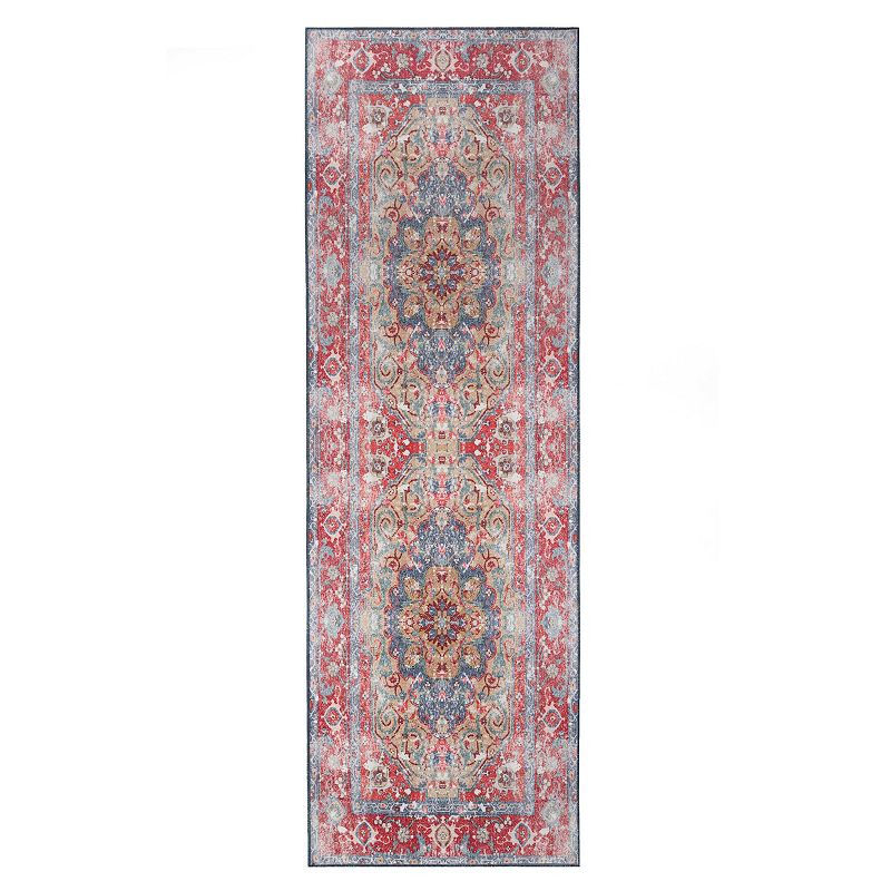 SUPERIOR Vintage Boho Chic Medallion Washable Indoor Area or Runner Rug