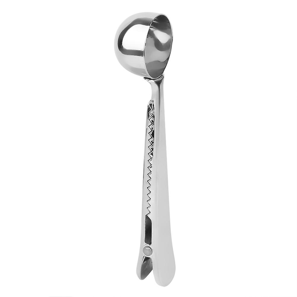 2 in 1 Stainless Steel Stirring Measuring Spoon with Sealing Clip for Kitchen Cafe