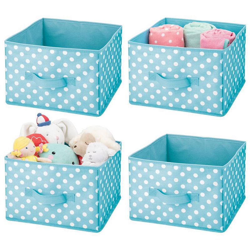 mDesign Kids Polka Dot Fabric Closet Storage Organizer Cube Bin - 4 Pack