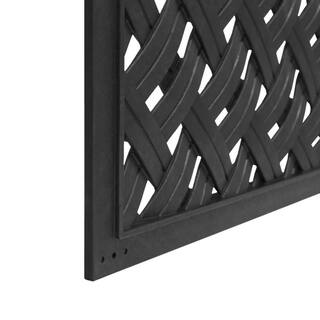 DISTINCT 24 in. x 48 in. Wesley Black Recycled Rubber Decorative Privacy Screen Panel MT5100631