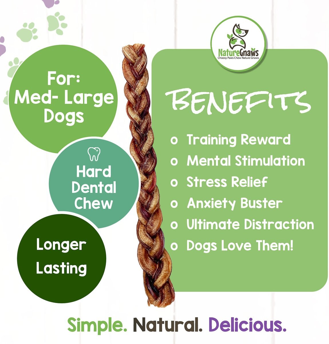 Nature Gnaws Braided Bully Sticks 11 - 12\