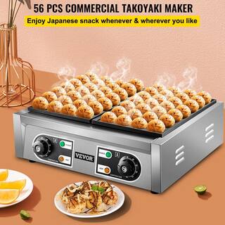 VEVOR Commercial Takoyaki Maker 56 PCs Octopus Fish Ball Machine 2000 W Takoyaki Grill Maker Waffle Cone Waffle Maker ZYWZJSB56G0000001V1