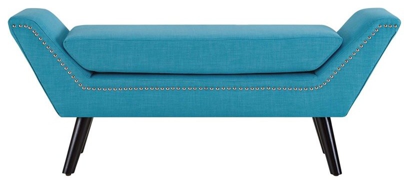 Gambol Upholstered Fabric Bench   Midcentury   Upholstered Benches   by Homesquare  Houzz