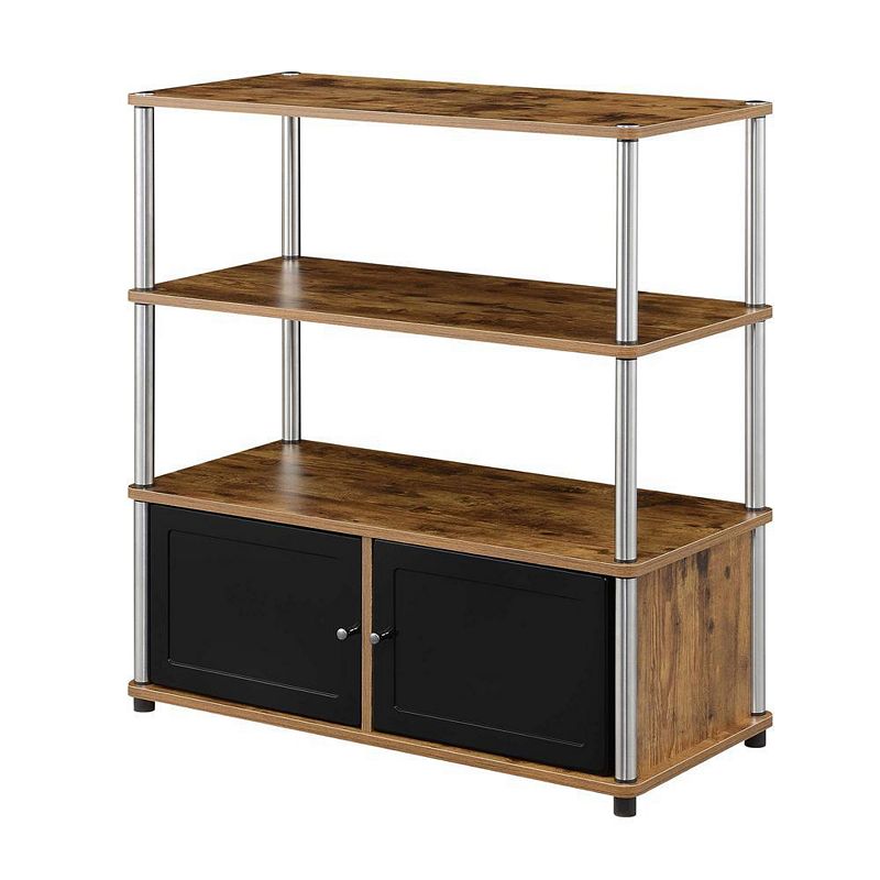 Convenience Concepts Designs2Go Highboy TV Stand with Storage Cabinets and Shelves