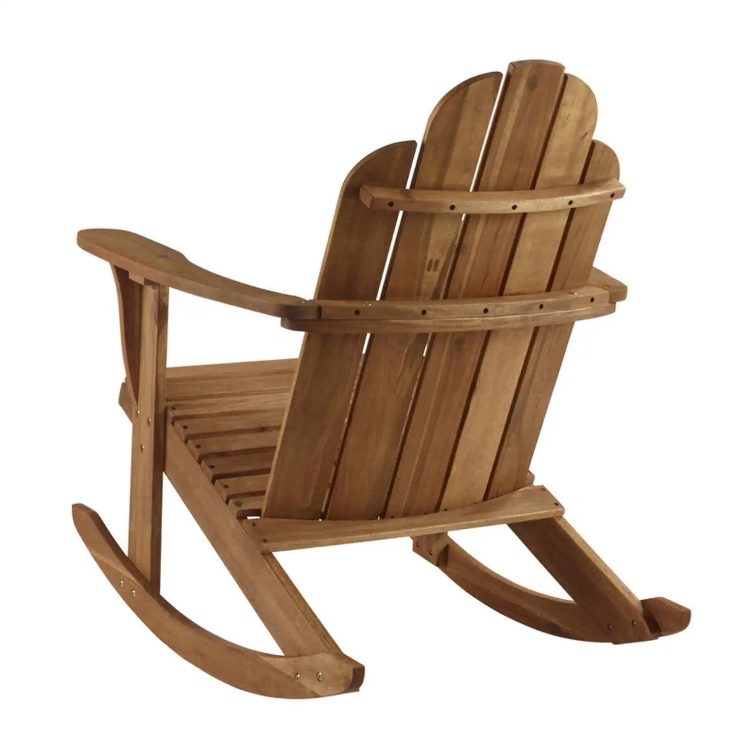 Decor Tahoe Brown Wood Frame Adirondack Rocking Chair