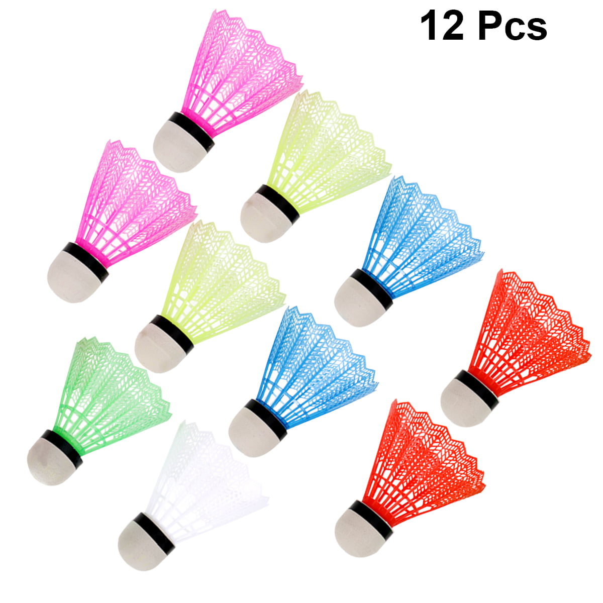 OUNONA 12Pcs Nylon Feather Shuttlecocks Training Plastic Badminton with Great Stability and Durability for Indoor Outdoor Sports