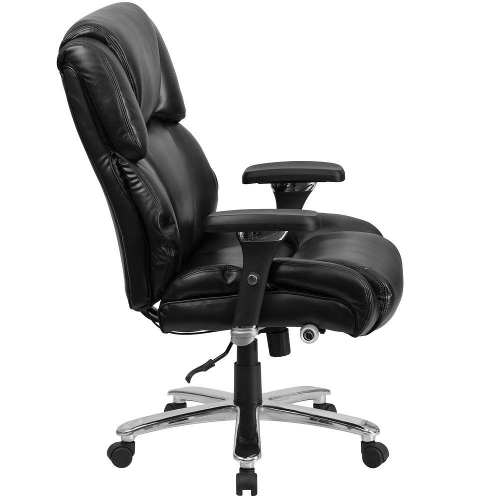 Flash Furniture Hercules Faux Leather High Back Executive Office Chair in Black Leather with Arms GO2149LEA