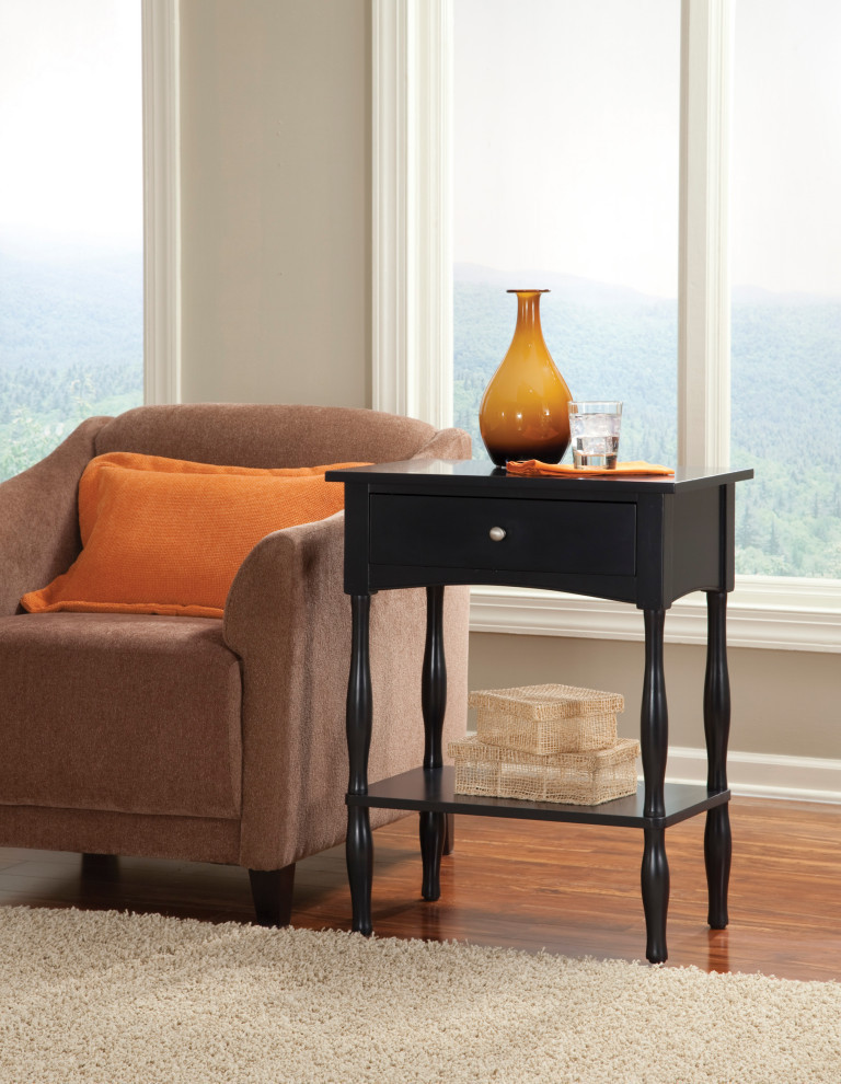 Shaker Cottage End Table  Charcoal Gray   Traditional   Side Tables And End Tables   by Trademark Global  Houzz