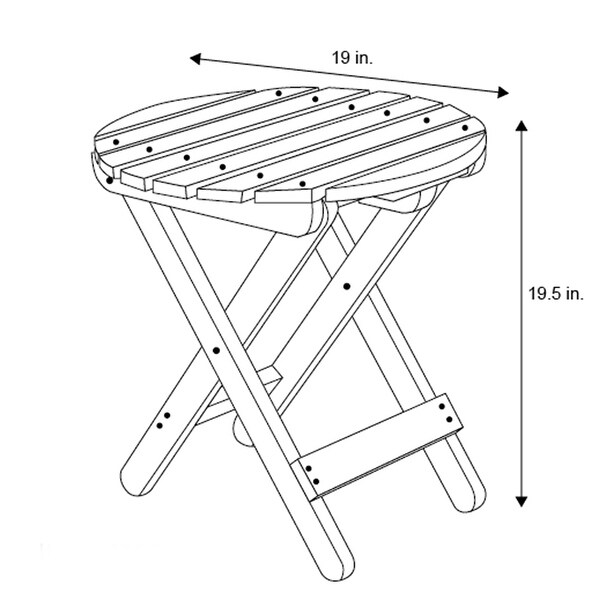 Porch and Den All Weathered Round Adjustable Folding Table