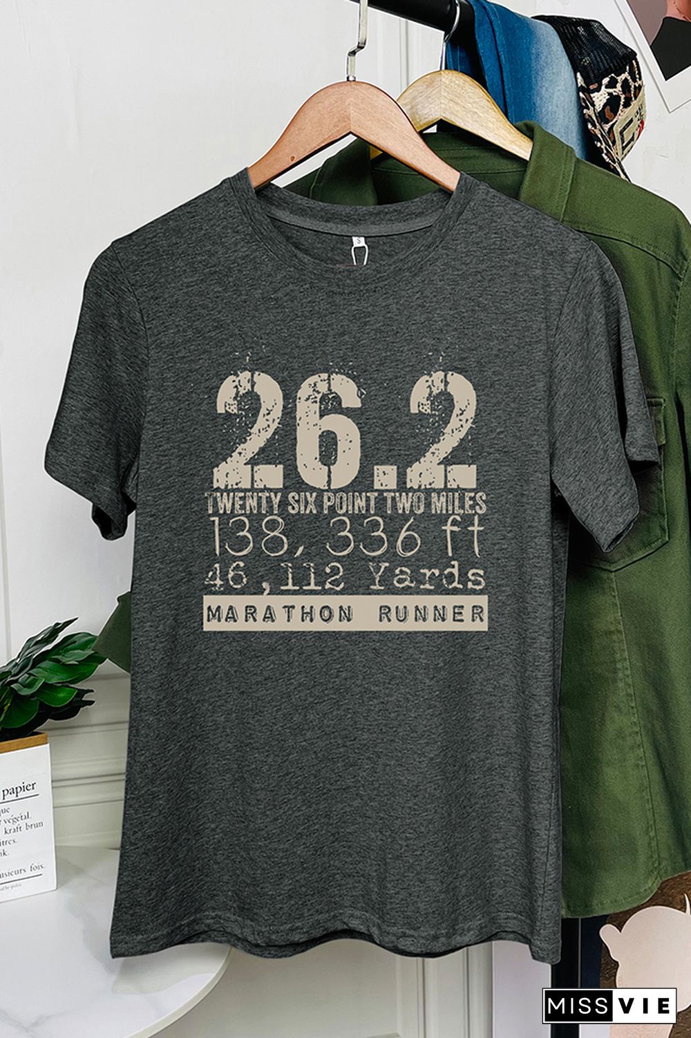 26.2 Miles Shirt Boston Marathon Short Sleeve Graphic Tee Wholesale