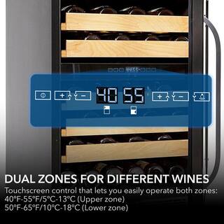 Whynter 24 in. 46-Bottle 750 ml Dual Temperature Zone Built-In Wine Refrigerator  Cooler BWR-462DZ