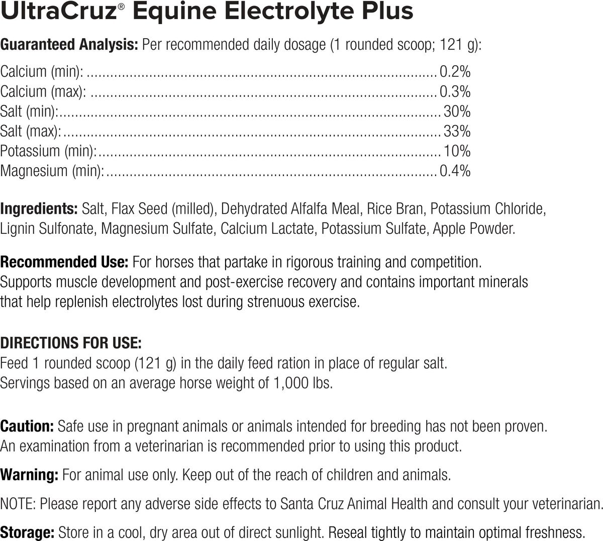 UltraCruz Electrolyte Plus Horse Supplement