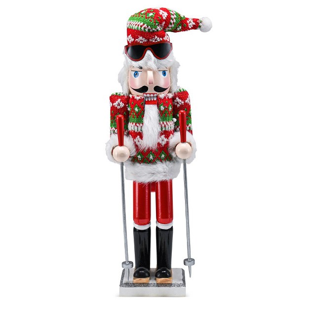 Ornativity Christmas Wooden Skier Man Nutcracker 15 In