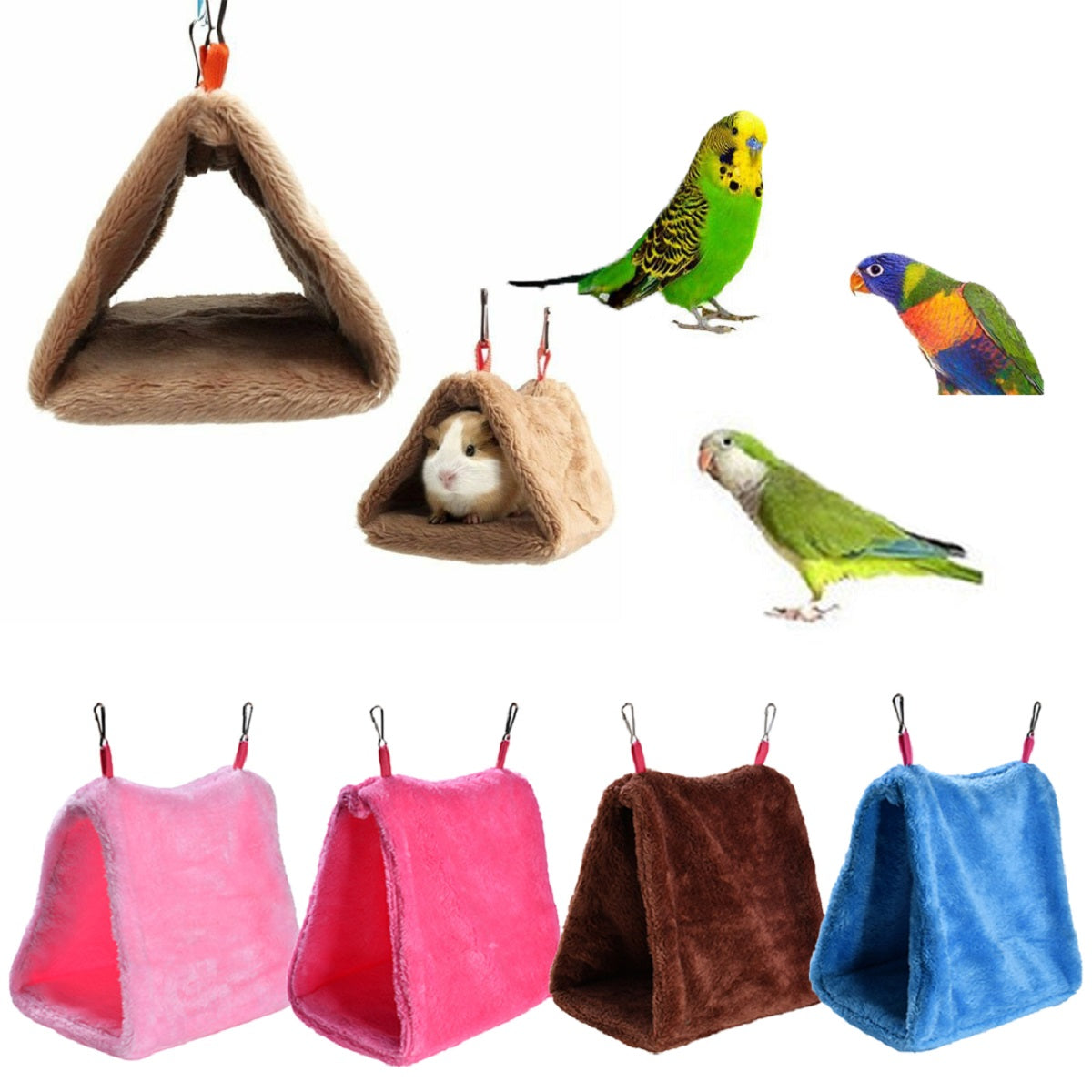 Pet Bird Parrot Parakeet Budgie Warm Hammock Cage Hut Tent Bed Hanging Cave