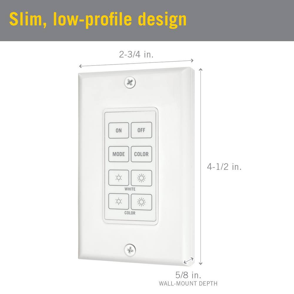 Armacost Lighting LED Dimmers Wireless Wall Mount Touchpad for RGB Plus W 733220