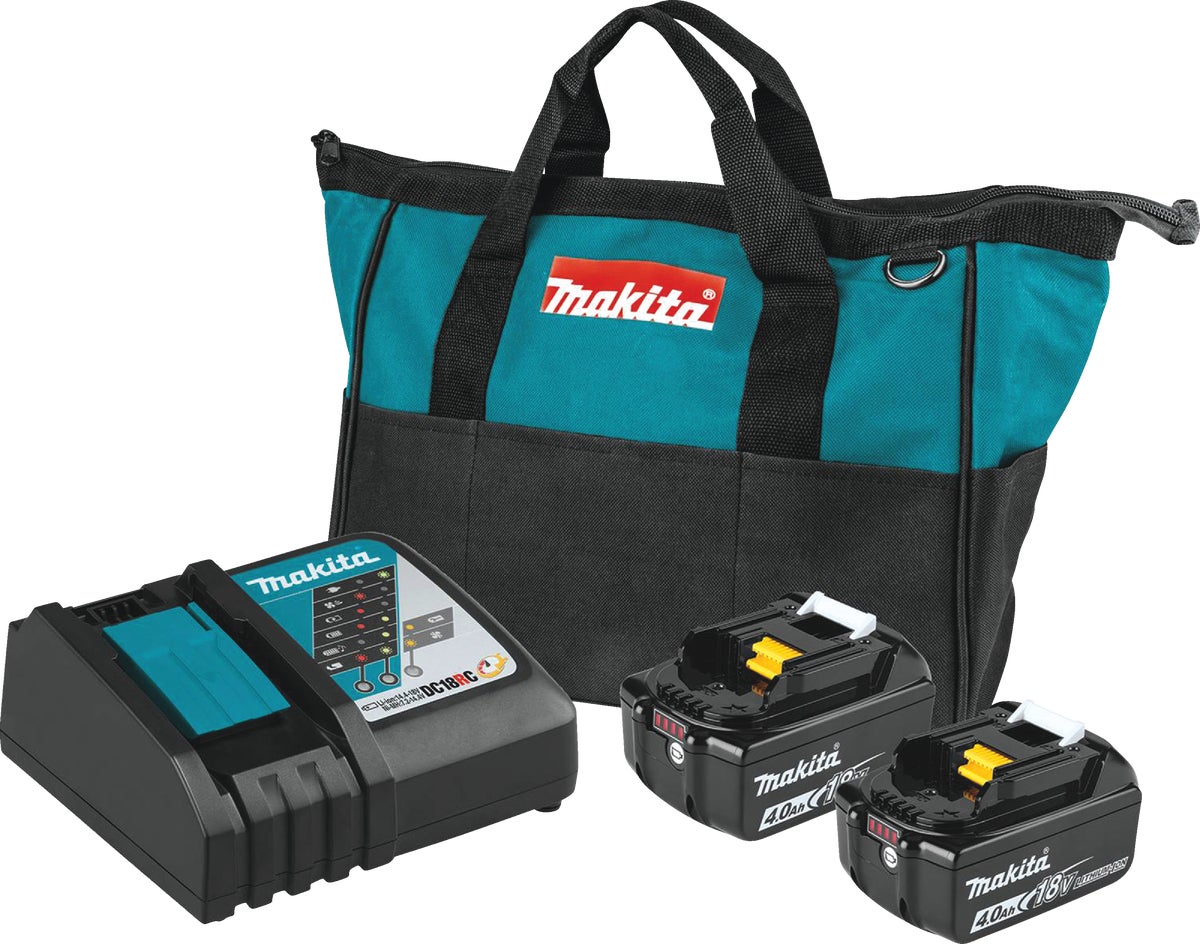 Makita 18V Tool Battery Charger Starter Kit with Bag