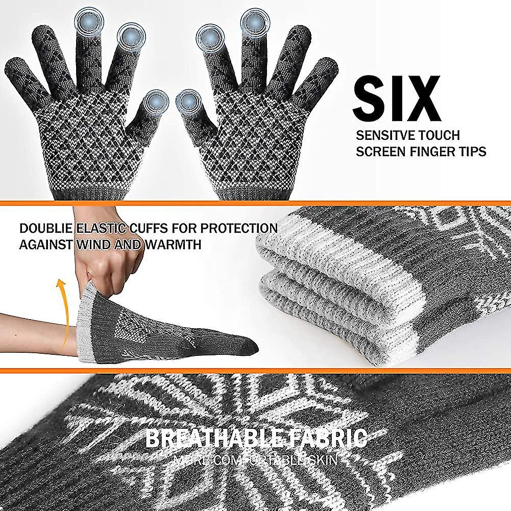 Winter Gloves Business Leisure Touch Screen Gloves For Men Women Soft Wool Lining Elastic