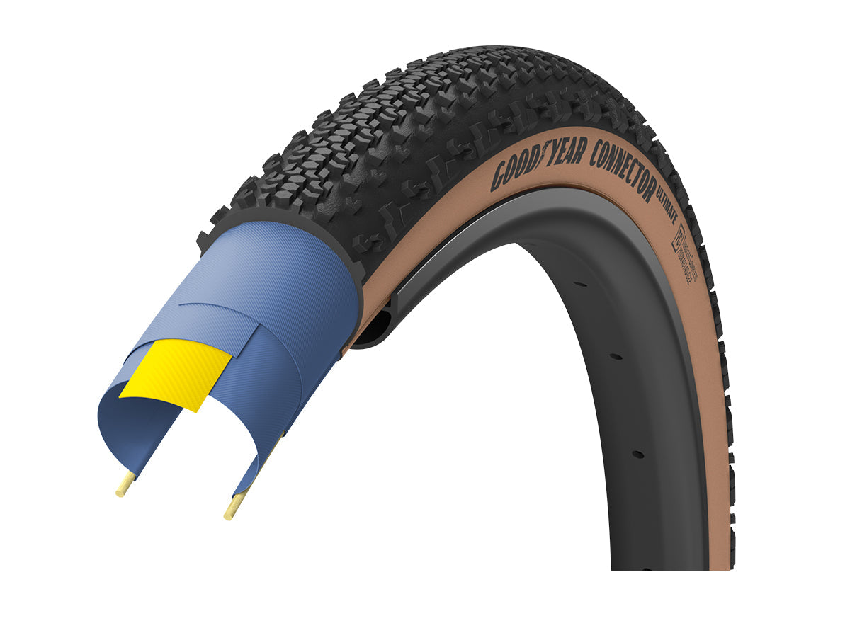 Goodyear Connector S4 Ultimate 700c Gravel Tire - Black-Yellow Skinwall