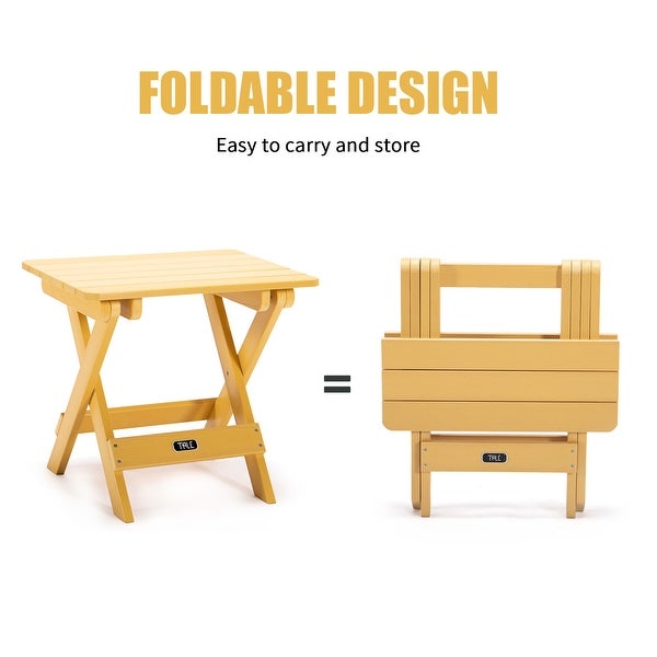 Portable Folding Side Table Square Fade-Resistant Wood Table