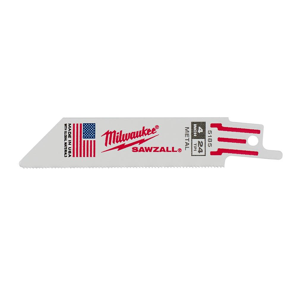 Milwaukee 4 in. 24TPI SAWZALL Blade 5PK 48-00-5185 from Milwaukee