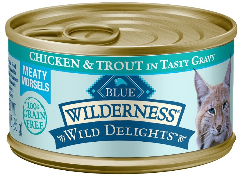 Blue Buffalo Wilderness Wild Delights Chicken and Trout Canned Cat Foo