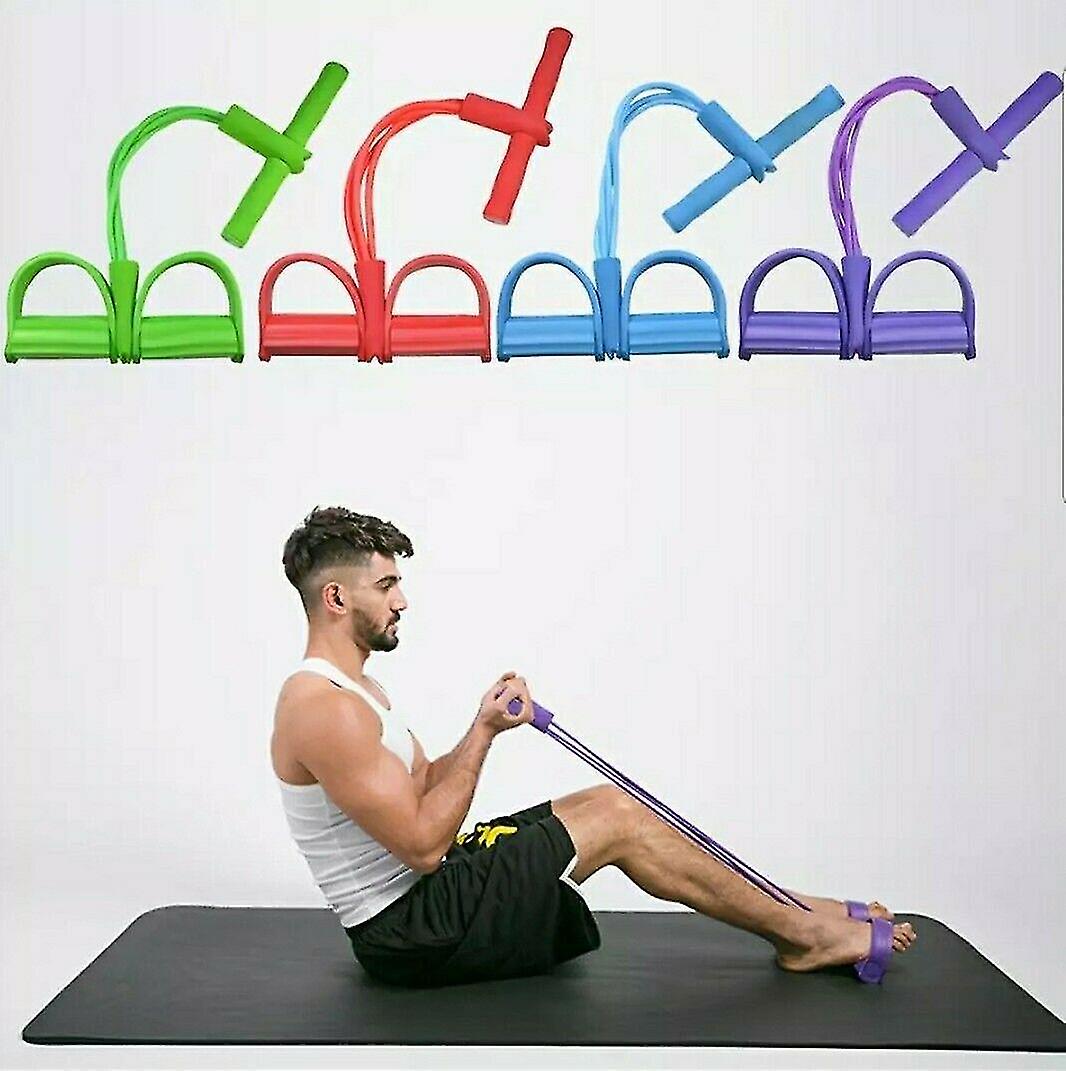 Foot Pedal Pull Rope Resistance Fitness Yoga Sit-up Gym Equipment-purple