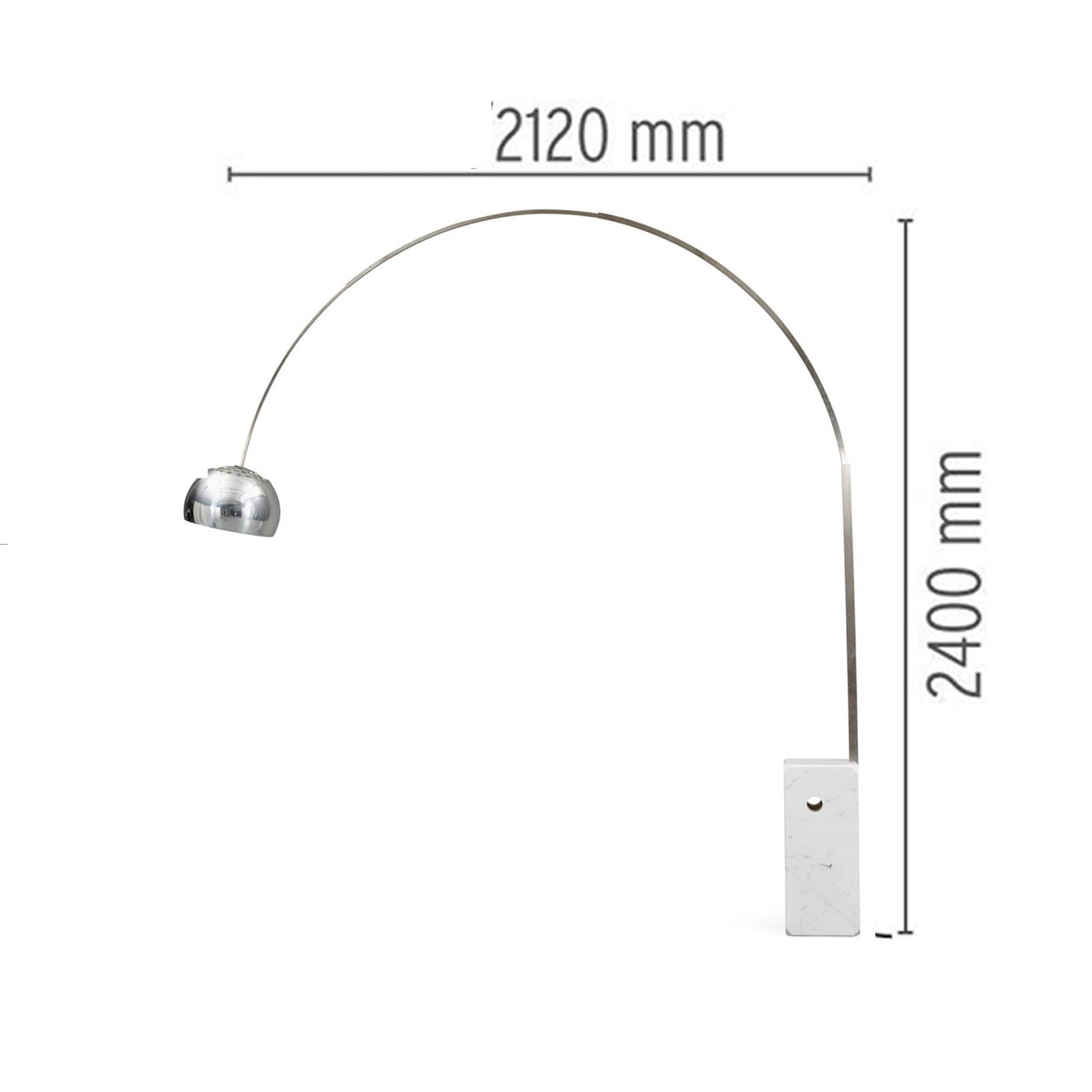 Arc Lamp With Natural Marble Base Bp0078 C