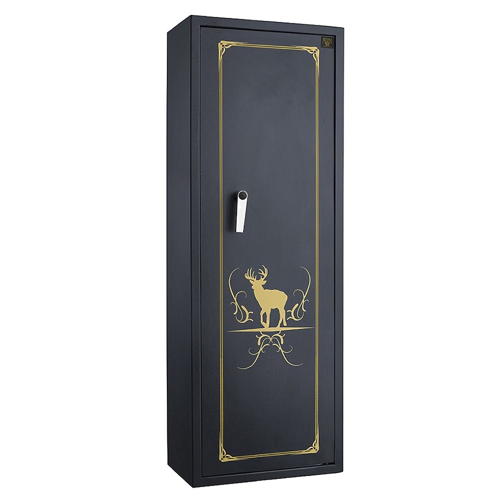 Gun Safe   Rifle Cabinet Holds 8 Firearms  Ammunition  Handguns   2 Keys for Exterior  2 for Interior by Paragon Safes (Black)