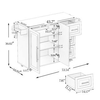 Whatseaso White Wooden Kitchen Island L-K110498613