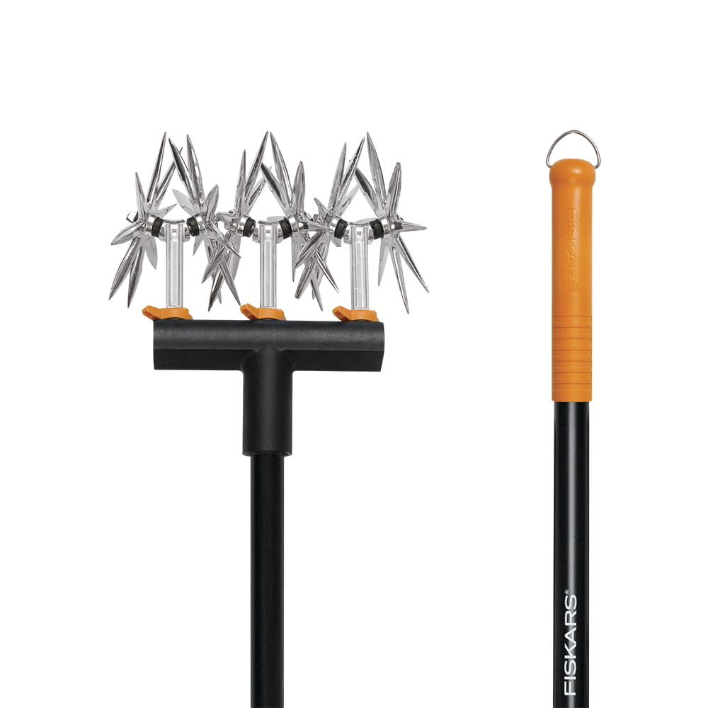 Fiskars Steel Rotary Cultivator Garden Tool with Extendable Handle