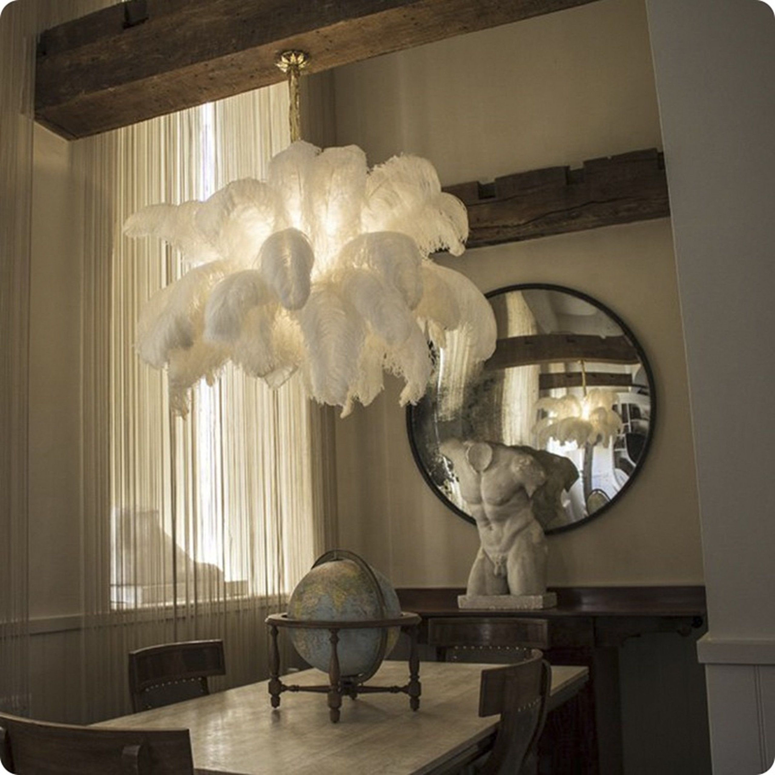 Ostrich Feather Chandelier